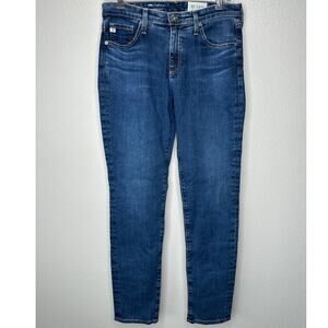 AG Dark Wash Whiskered Prima Cigarette Leg Japanese Fabric Jean 30
